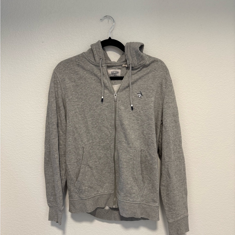 Original Penguin Gray Zip-Up Men's Sweater